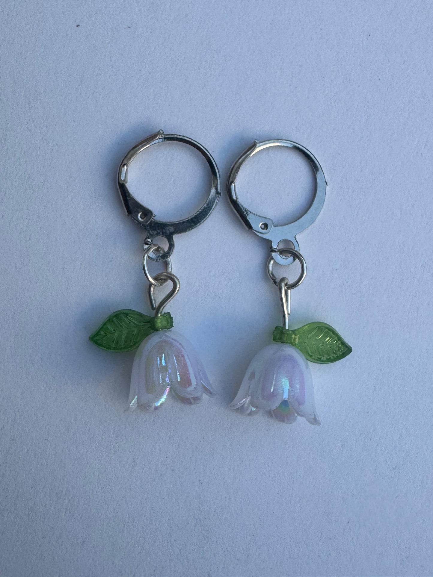 White Bellflower Earrings