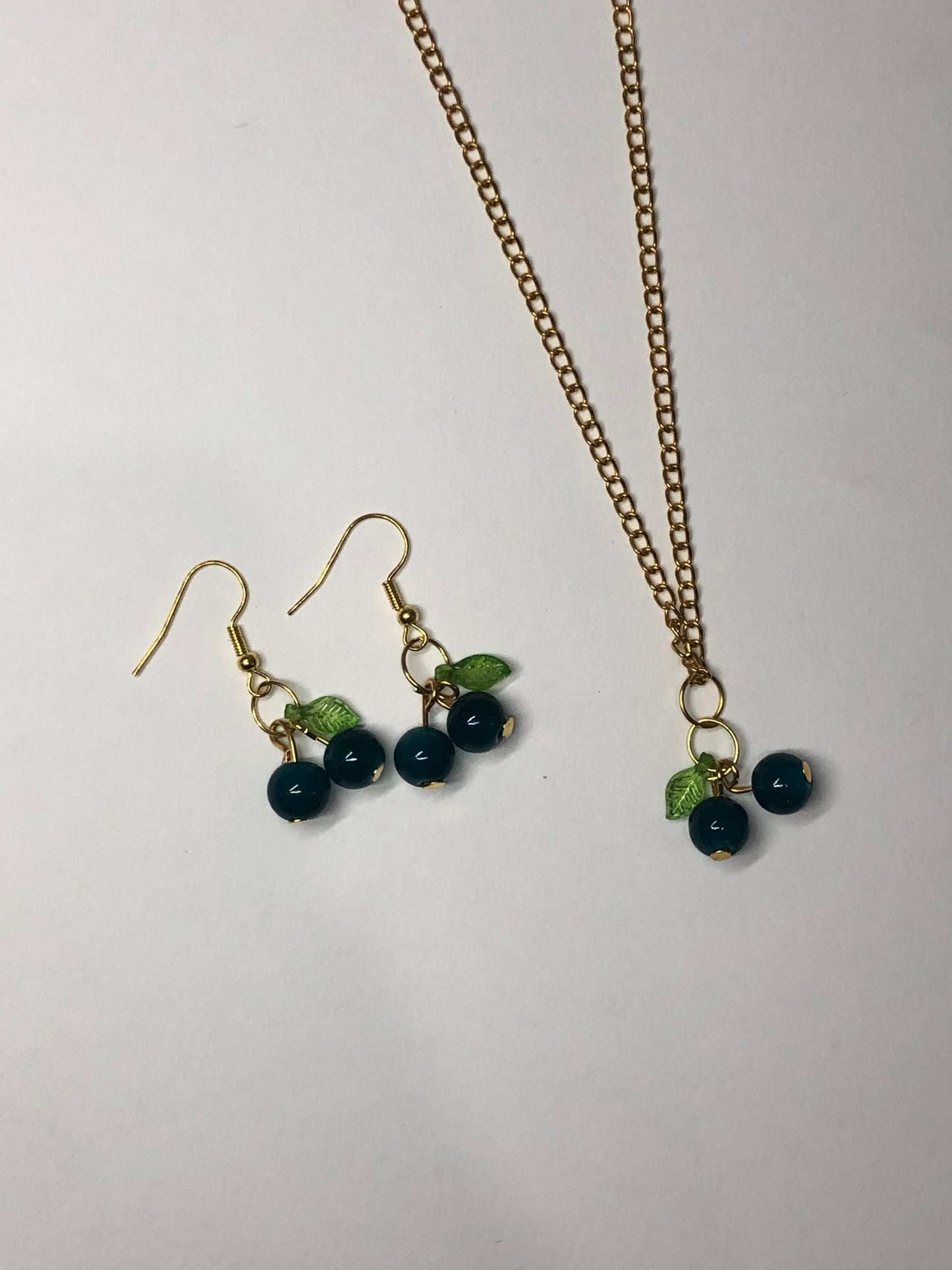 Cherry Pendant and Earrings (pair)
