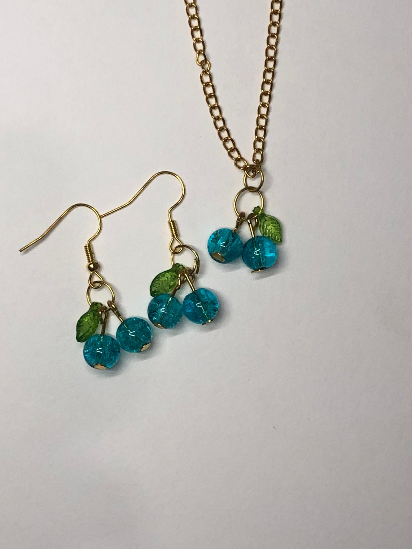 Cherry Pendant and Earrings (pair)