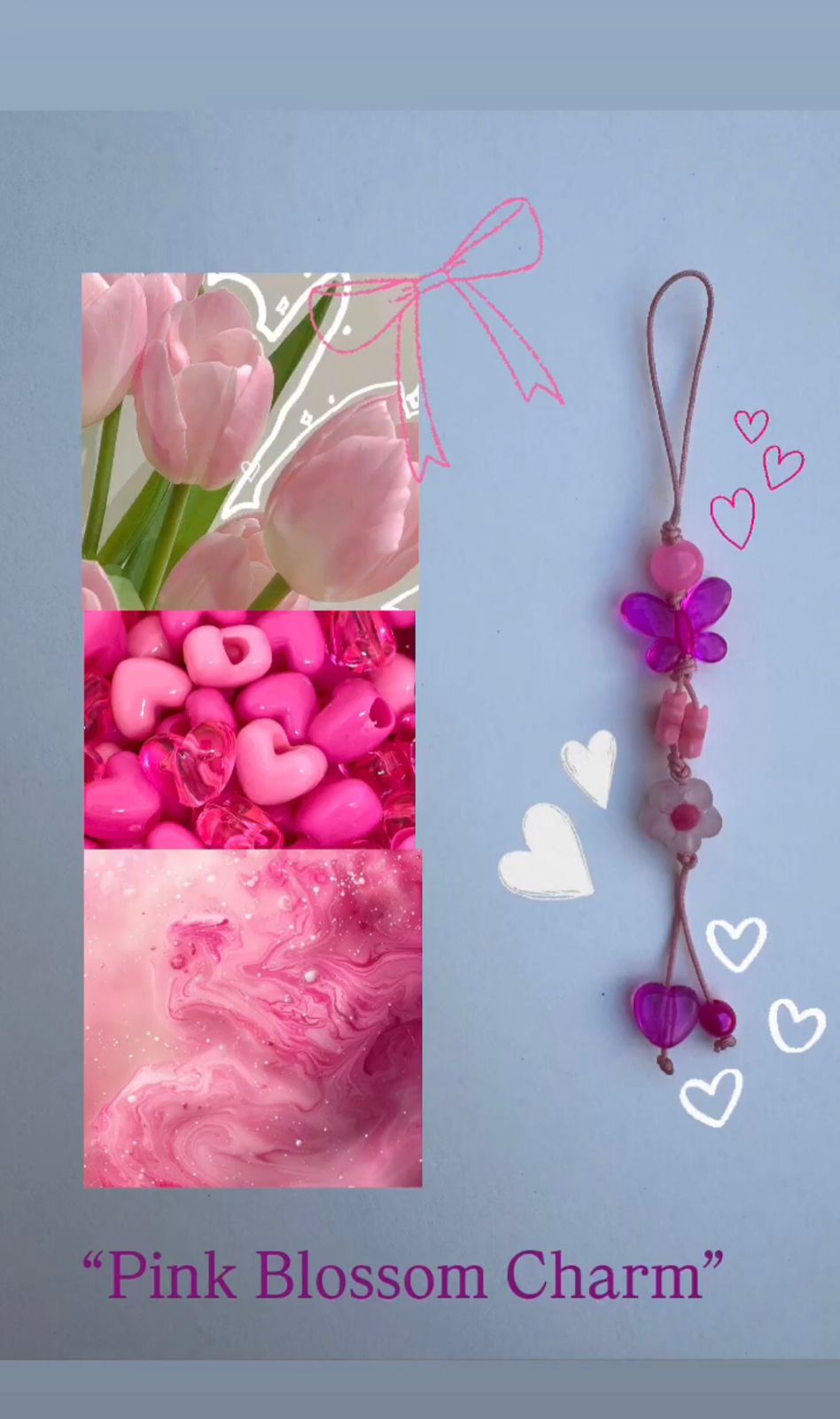 Pink Blossom Phone Charm