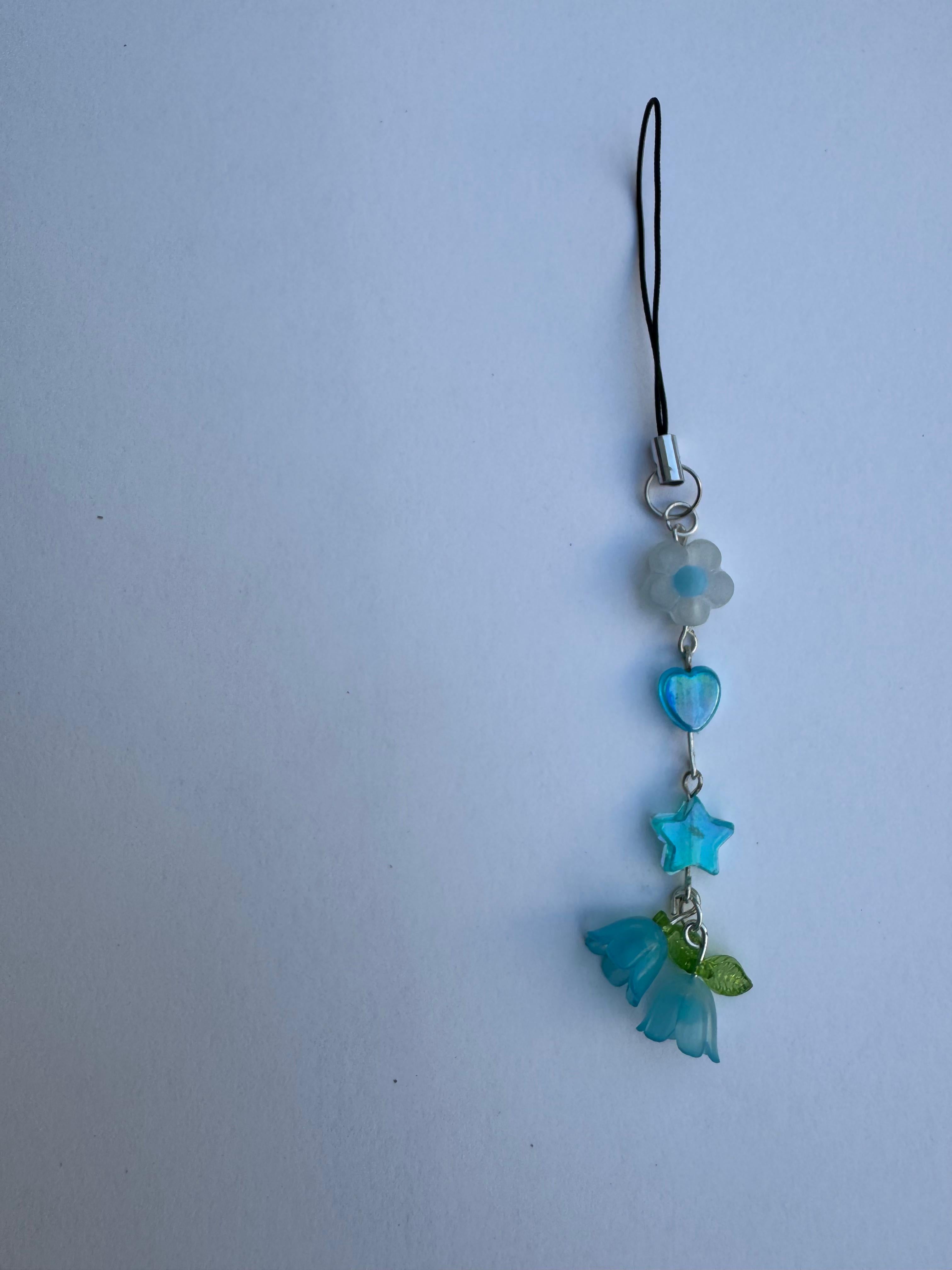 Blue Floral fantasy Phone Charm