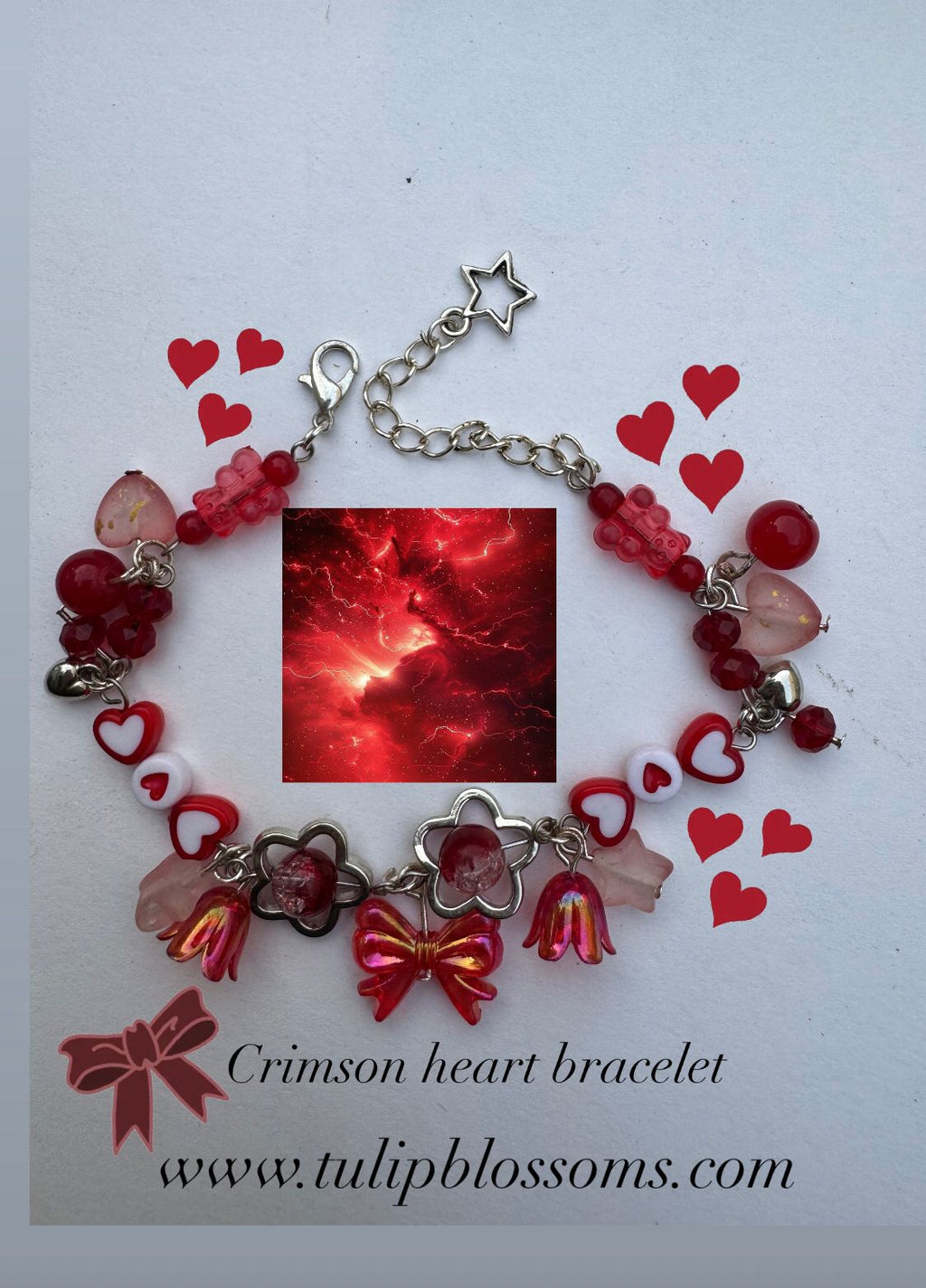 Crimson Heart Bracelet