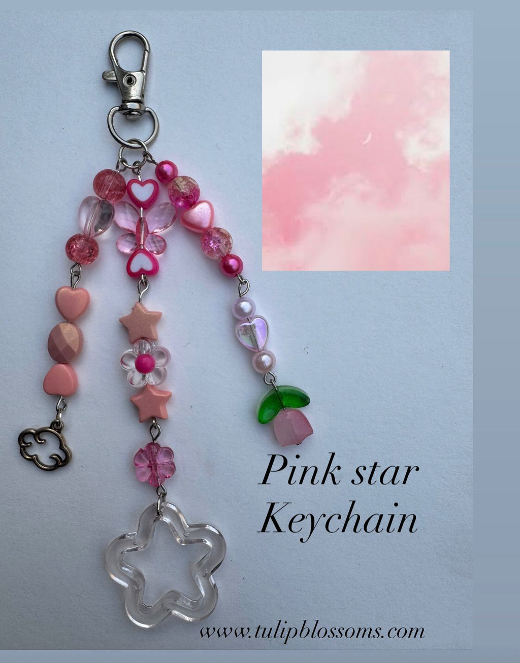 Pink Star Keychain