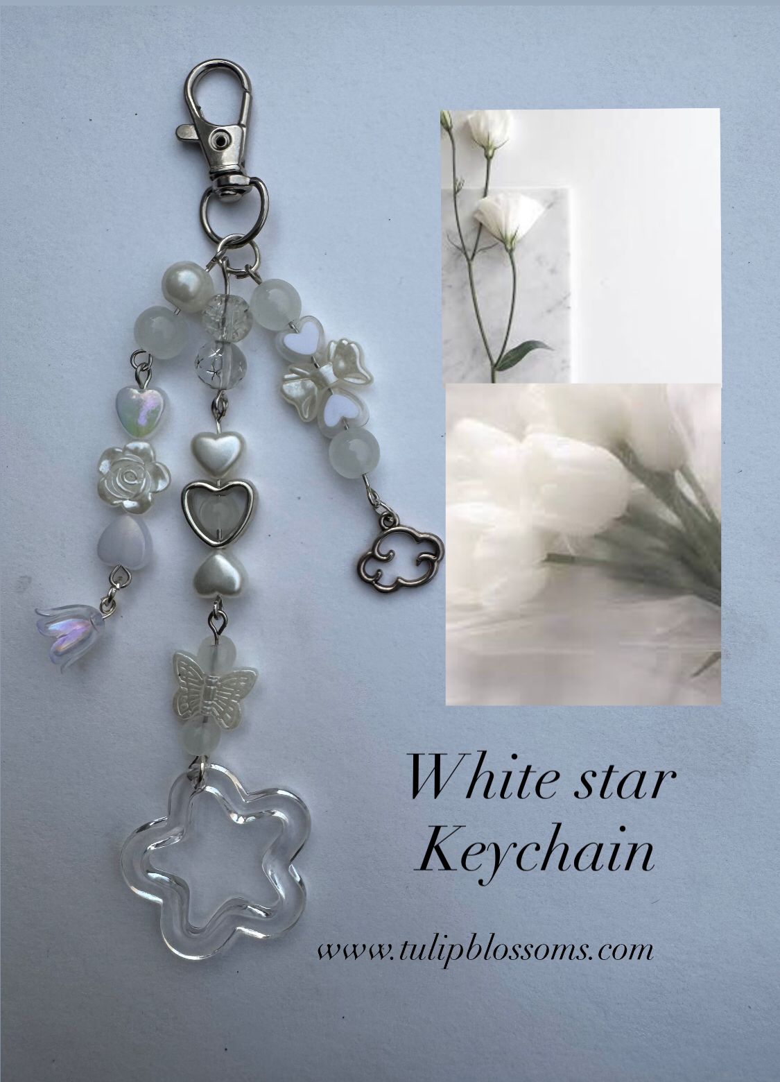 white star keychain
