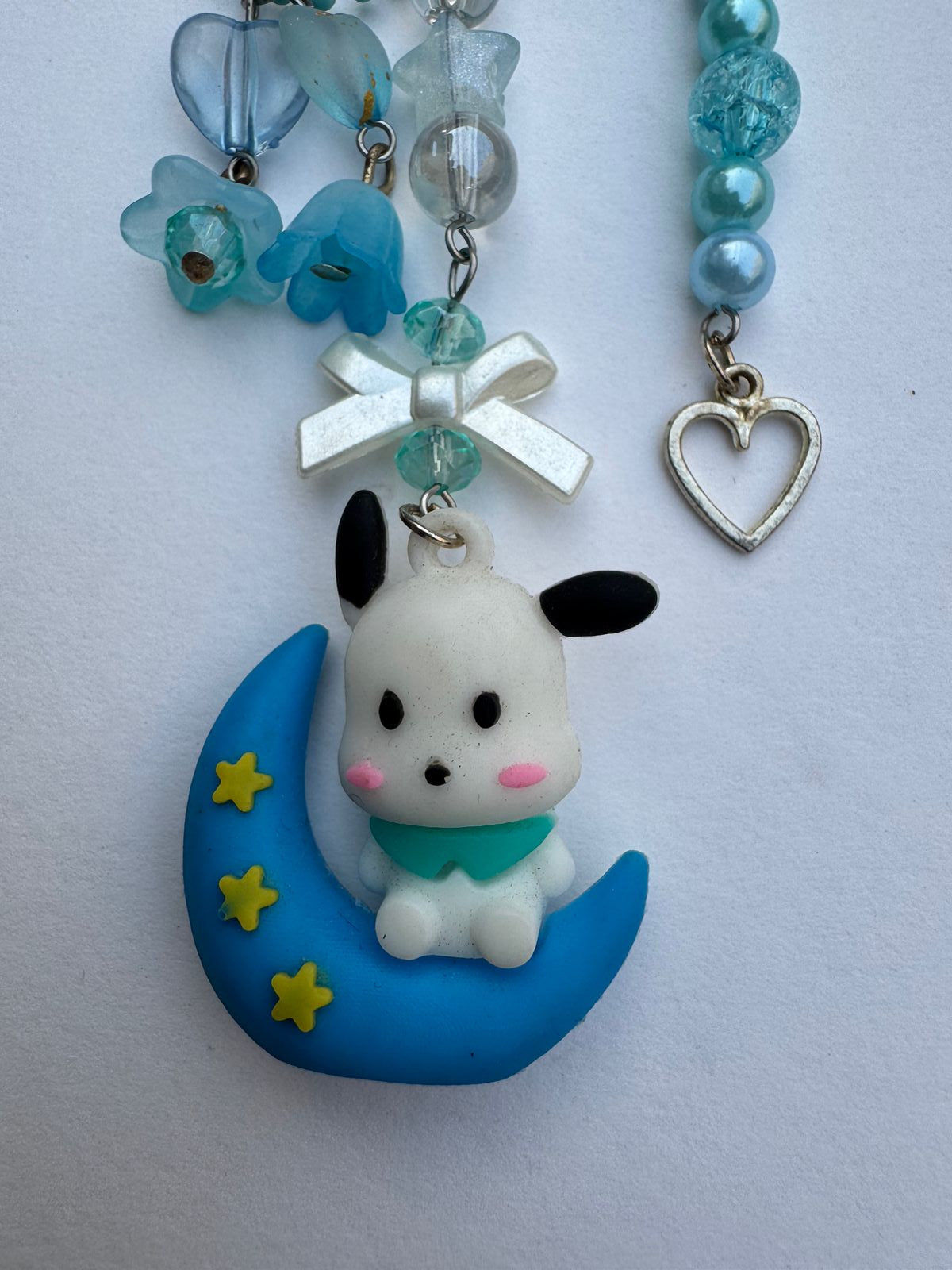 Blue Heart Charm Keychain