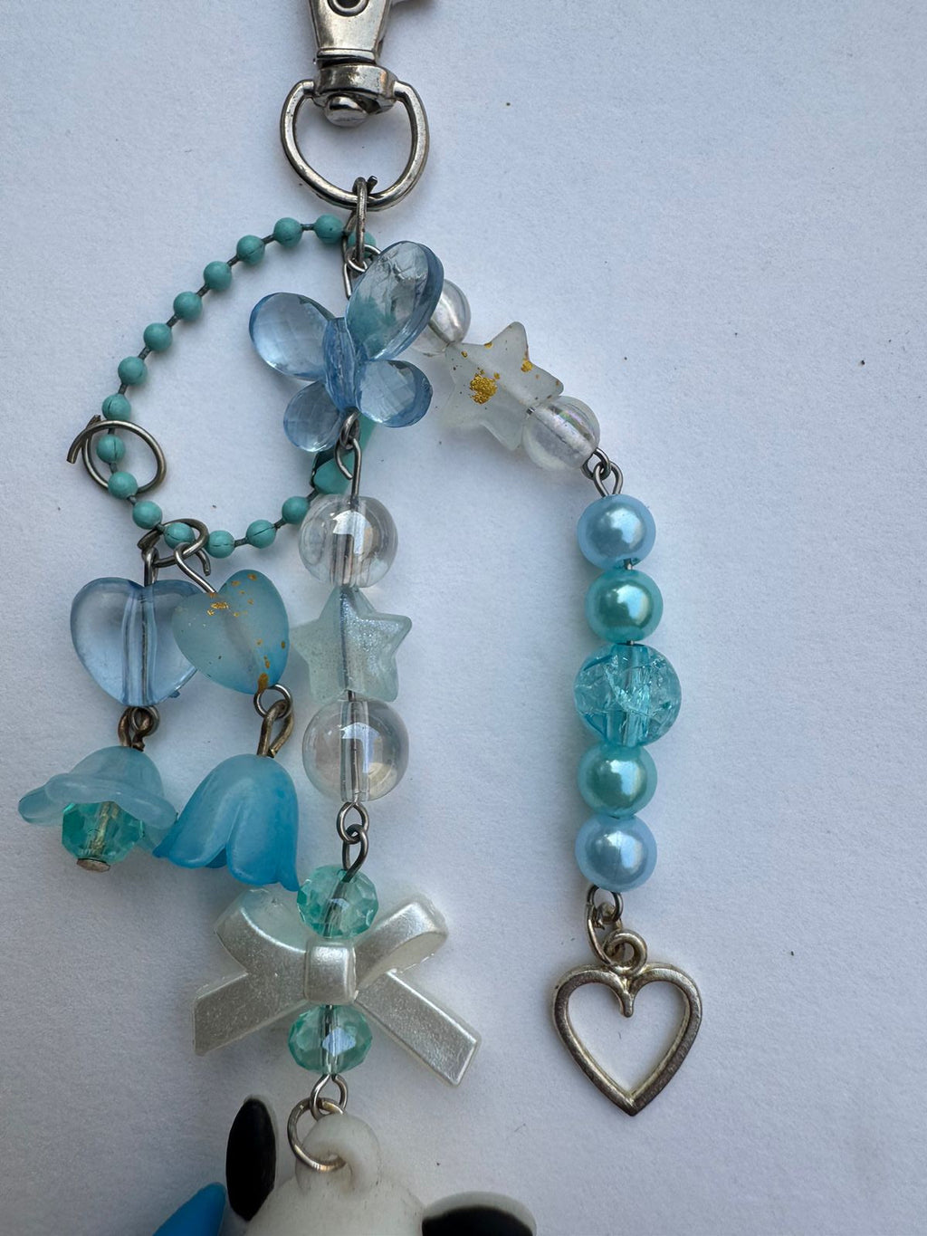 Blue Heart Charm Keychain