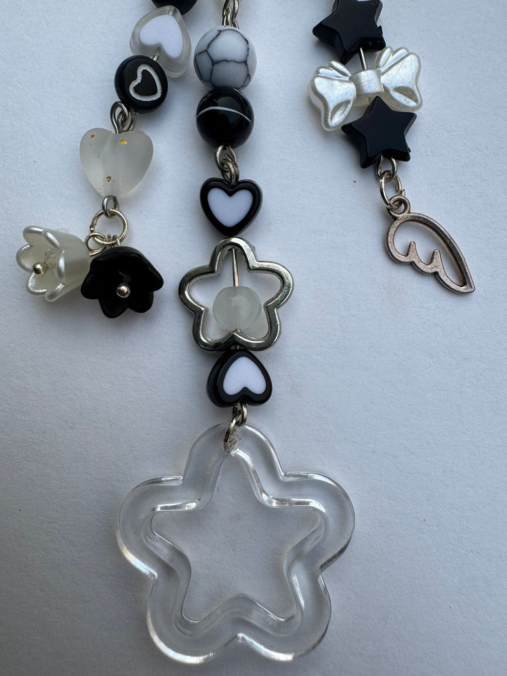 B&W Star Keychain