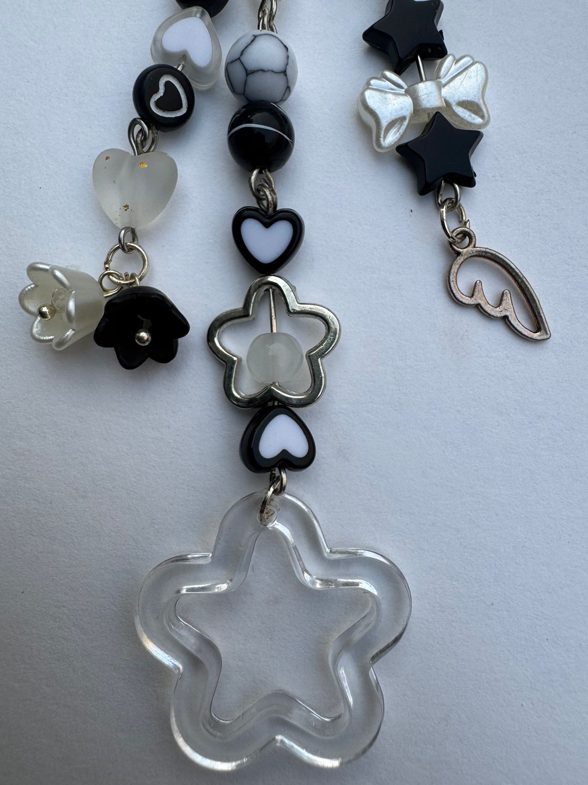 B&W Star Keychain