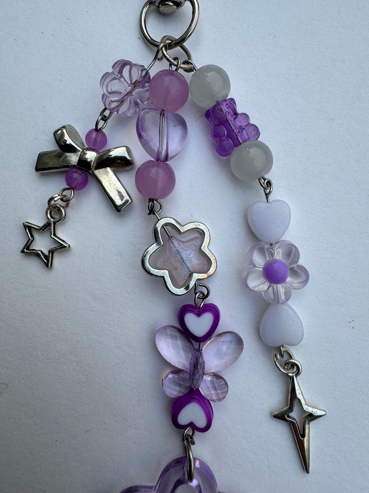 Purple Star and Bow Keychain