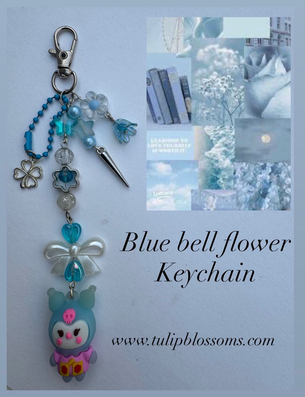 Blue Bell flower  Keychain