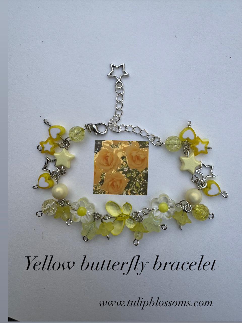 Yellow butterfly bracelet