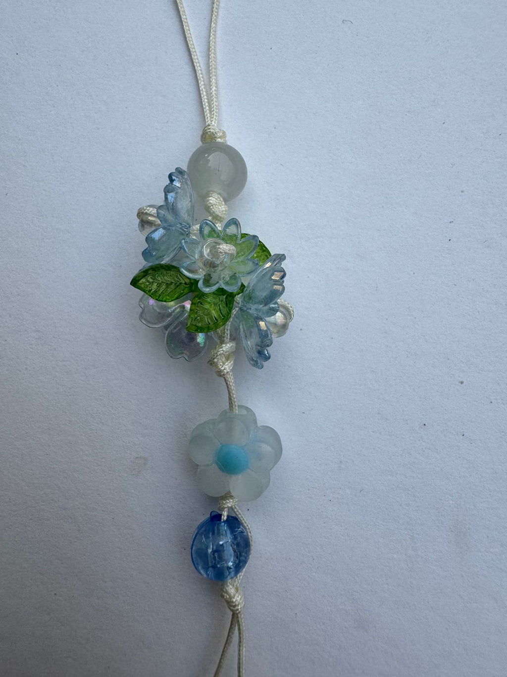 Blue Floral Phone Charm
