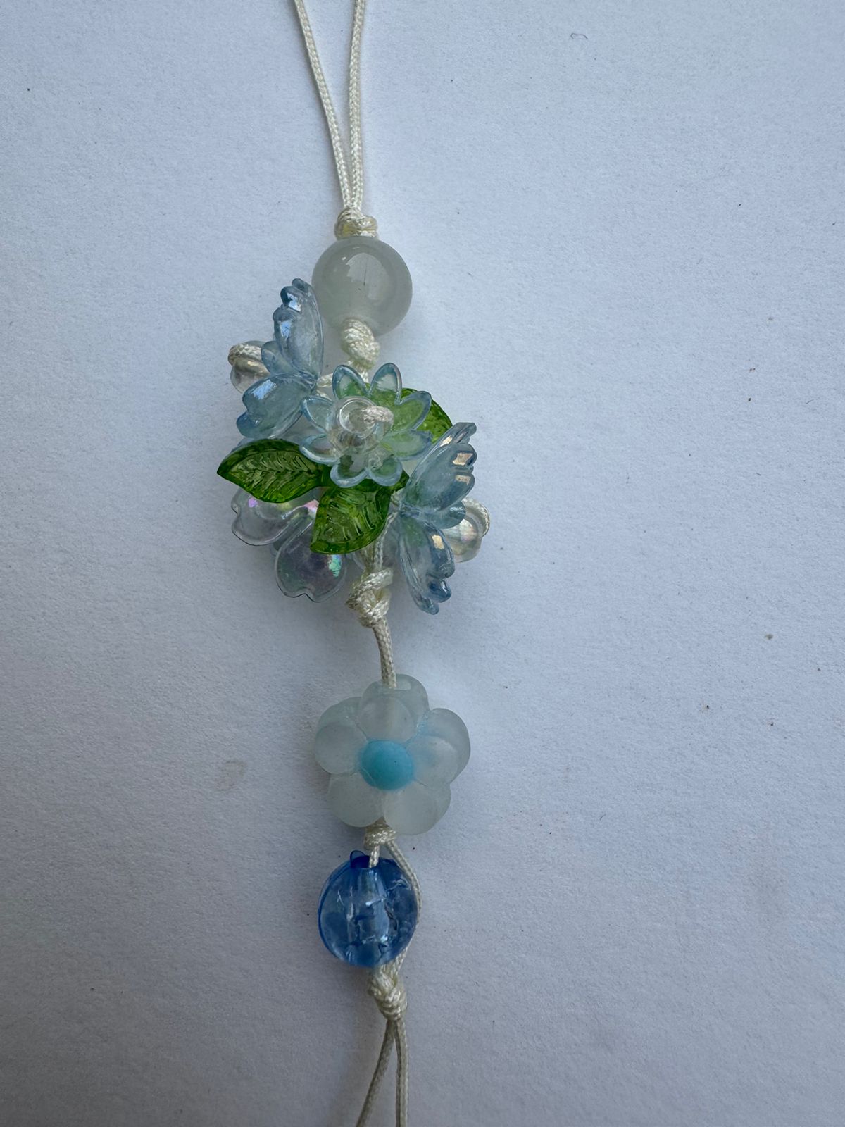 Blue Floral Phone Charm