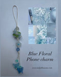 Blue Floral Phone Charm