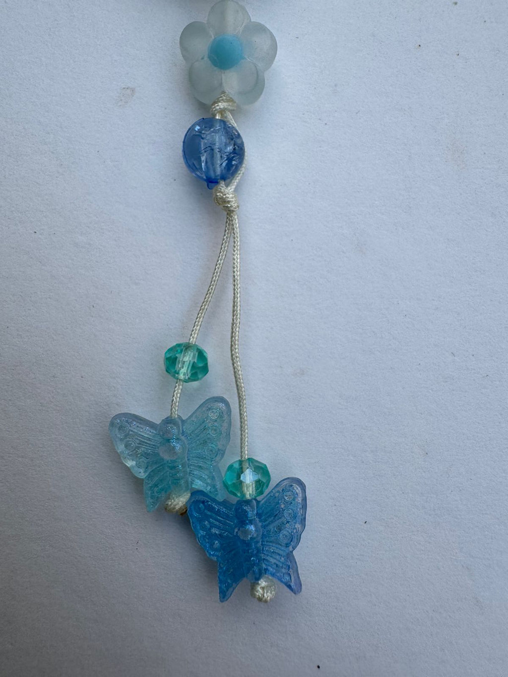 Blue Floral Phone Charm