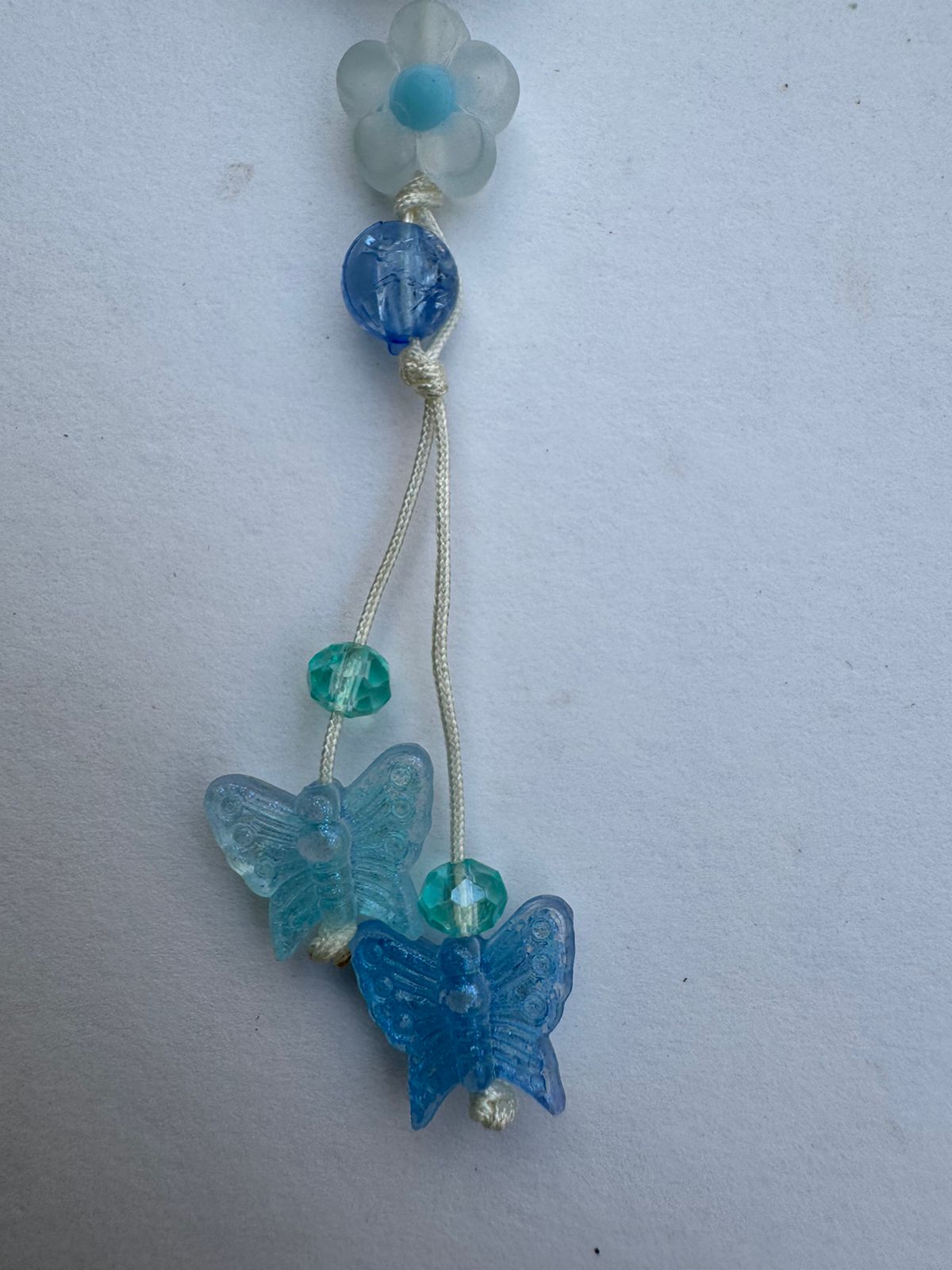 Blue Floral Phone Charm