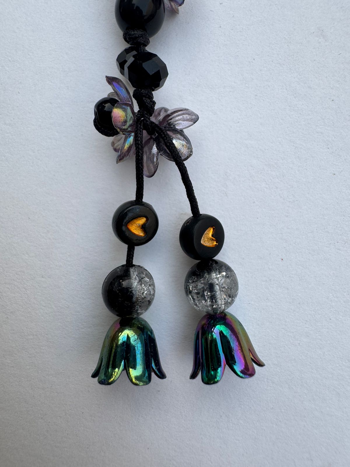 Black Bellflower Phone Charm