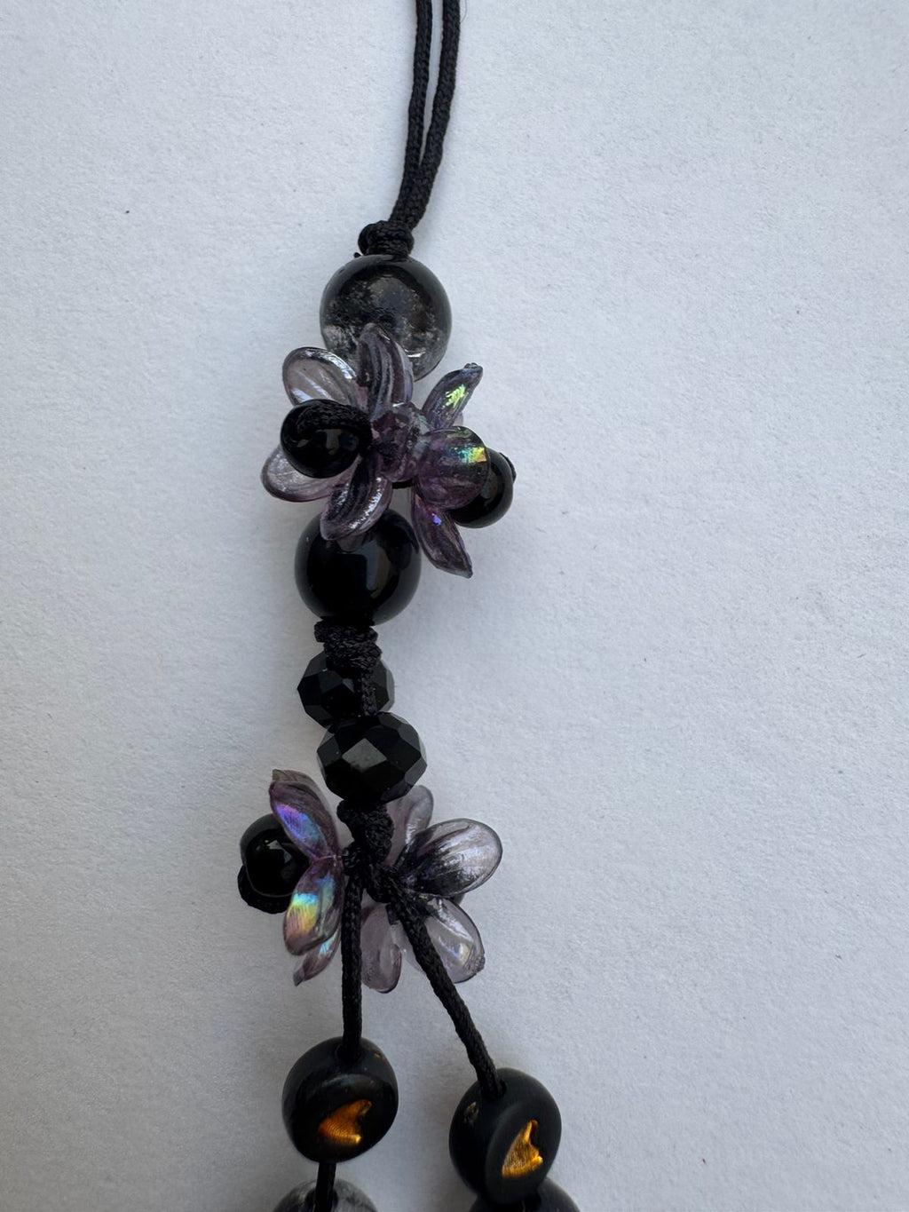 Black Bellflower Phone Charm