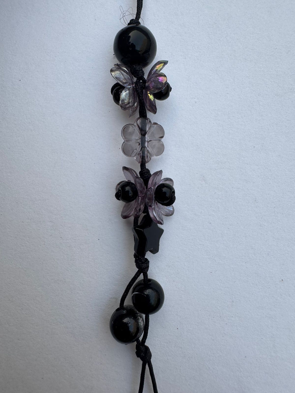 Black Floral Phone Charm