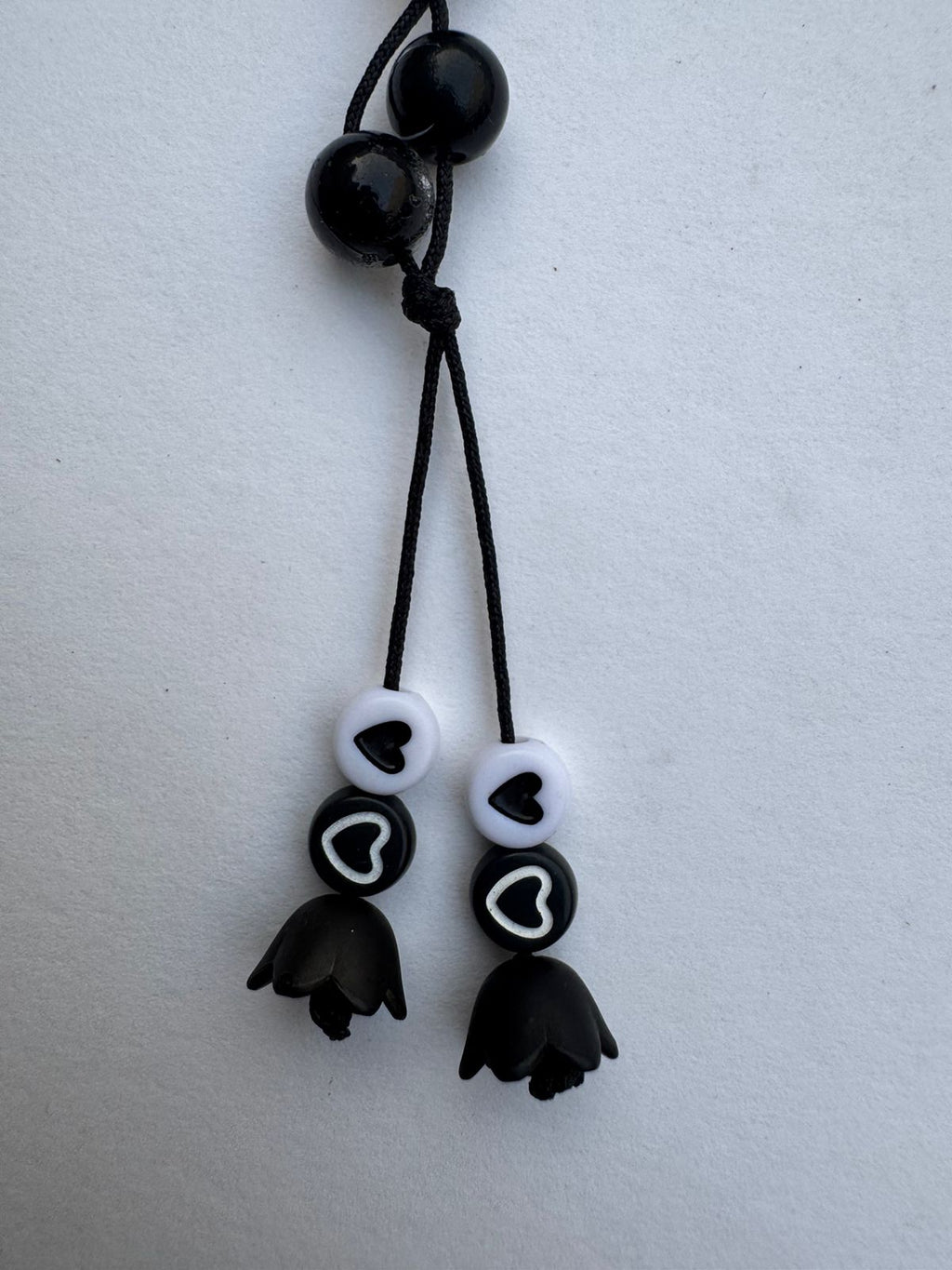 Black Floral Phone Charm