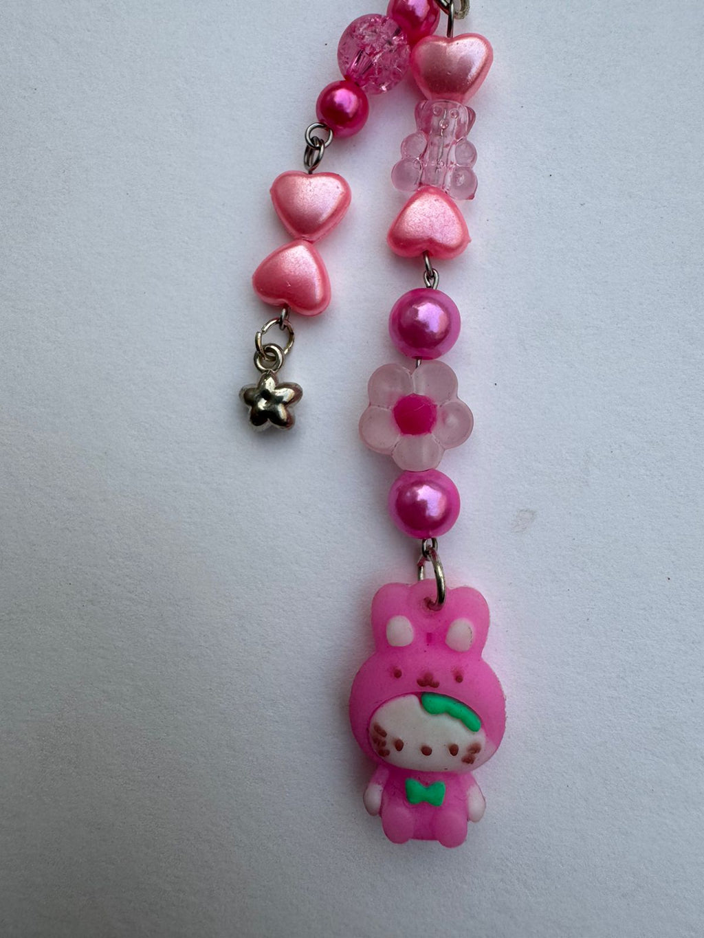 Pink Heart Phone Charm