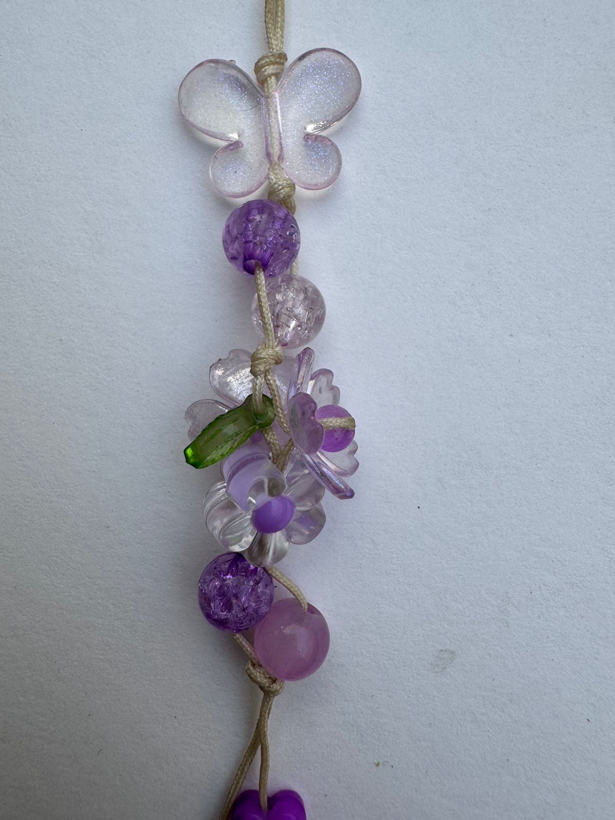Purple Floral Phone Charm