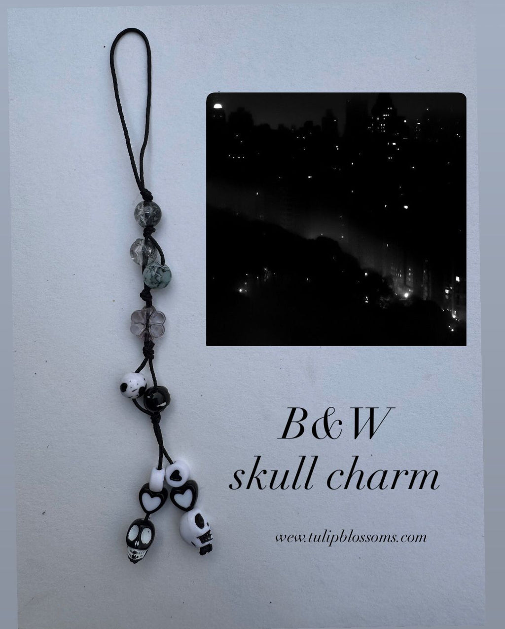 B & W Phone Charm