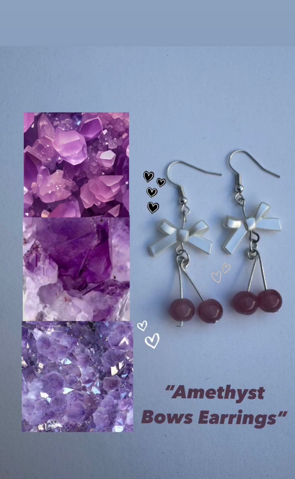 Amethyst Bow Earrings
