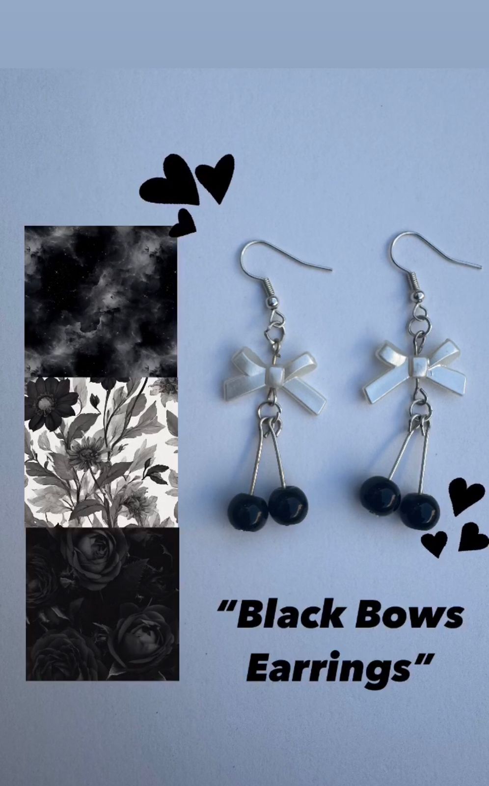 Black Bows Earring