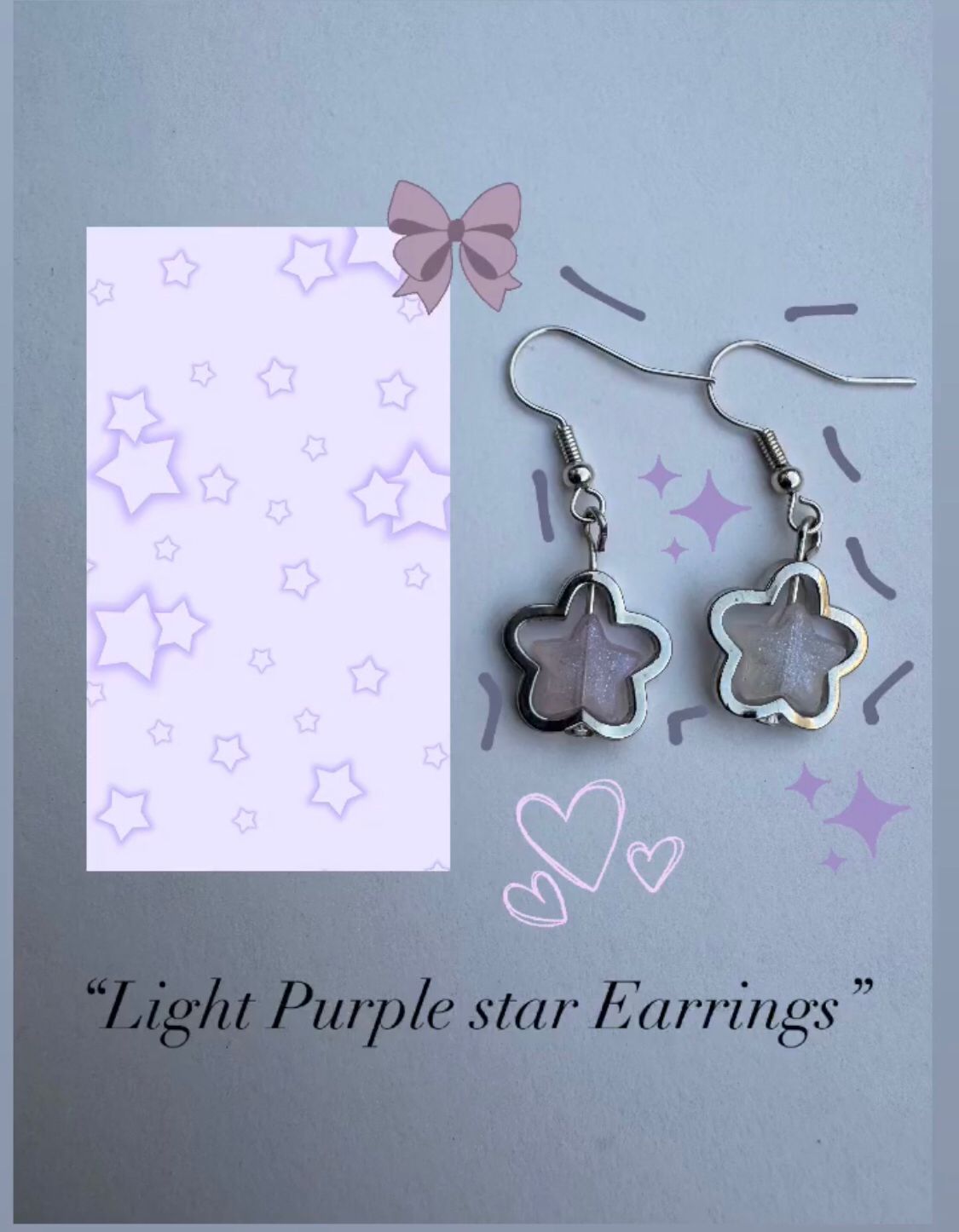 Light Purple Star Earrings