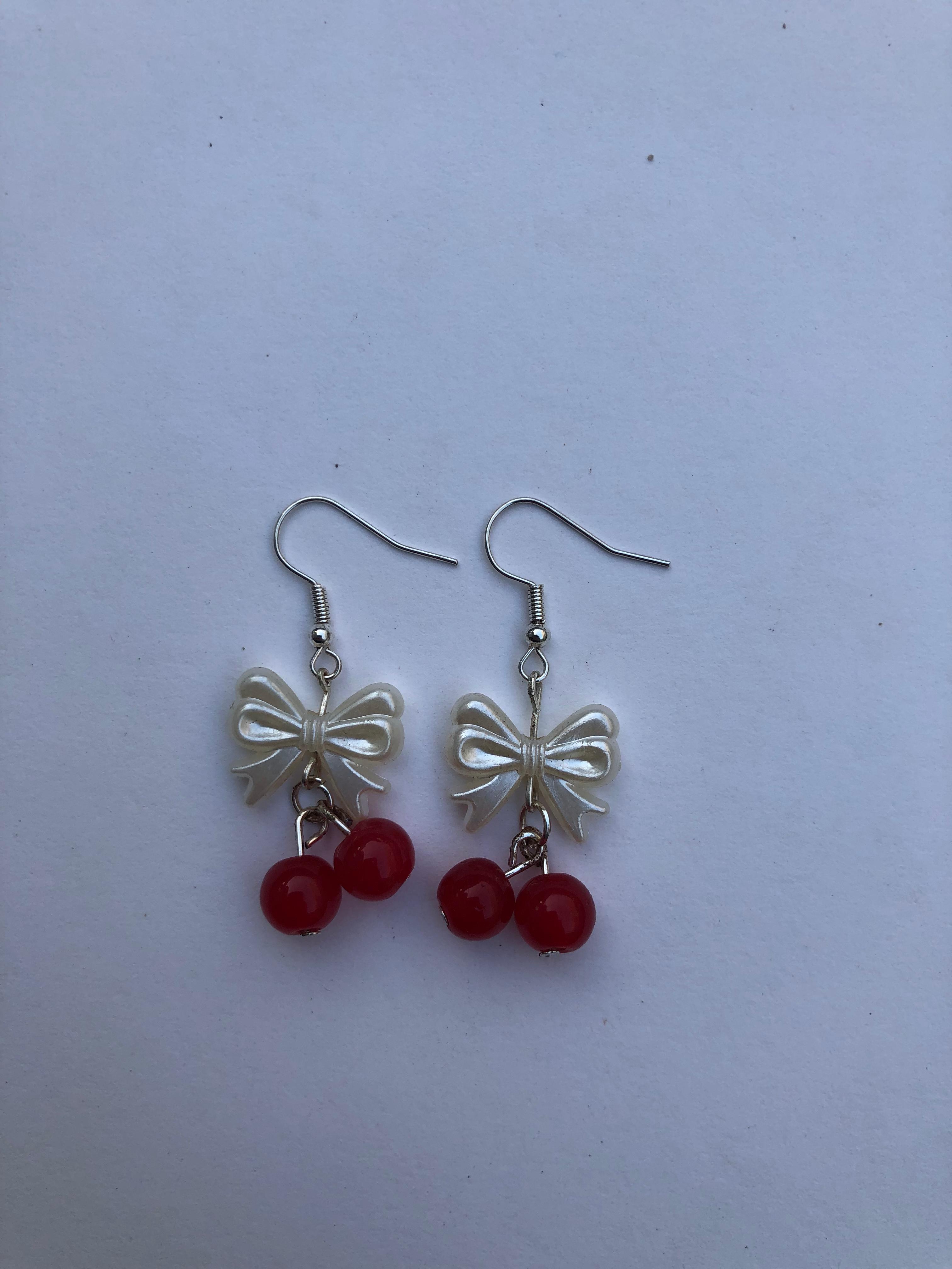 Red Bow Earrings