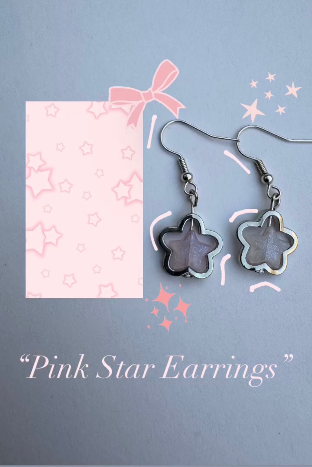 Pink Star Earrings