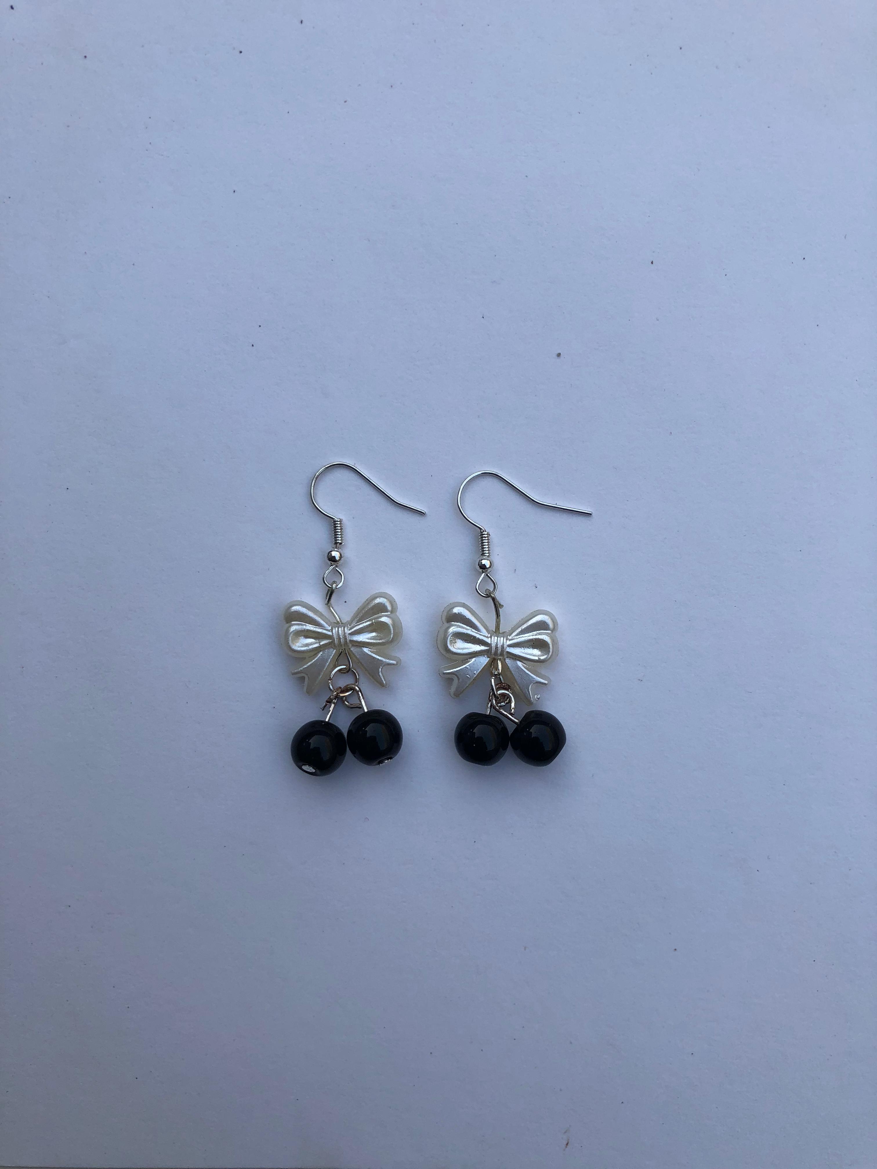 Black Bow Earrings