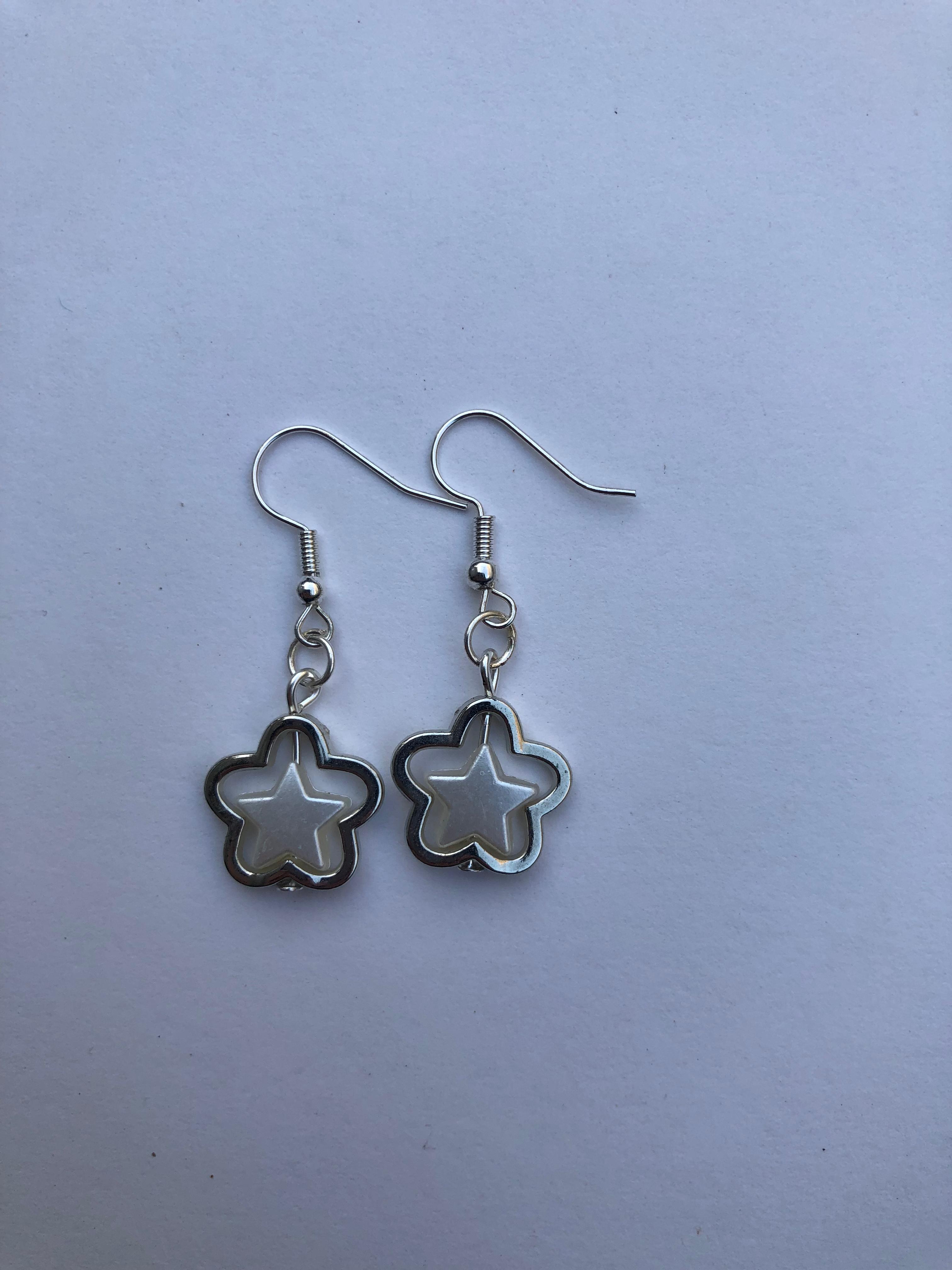 White Star Earrings