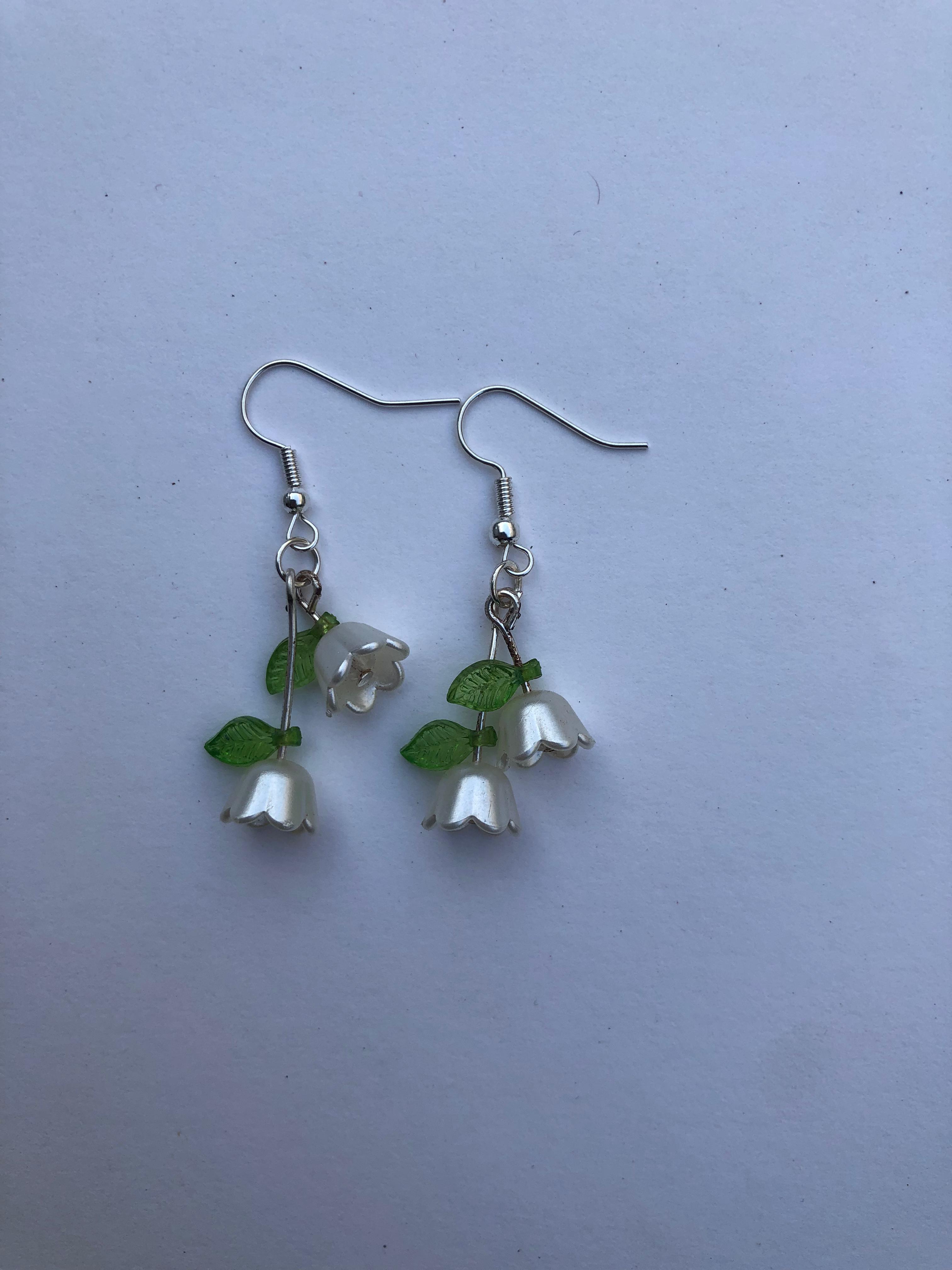 White Dangling Earrings