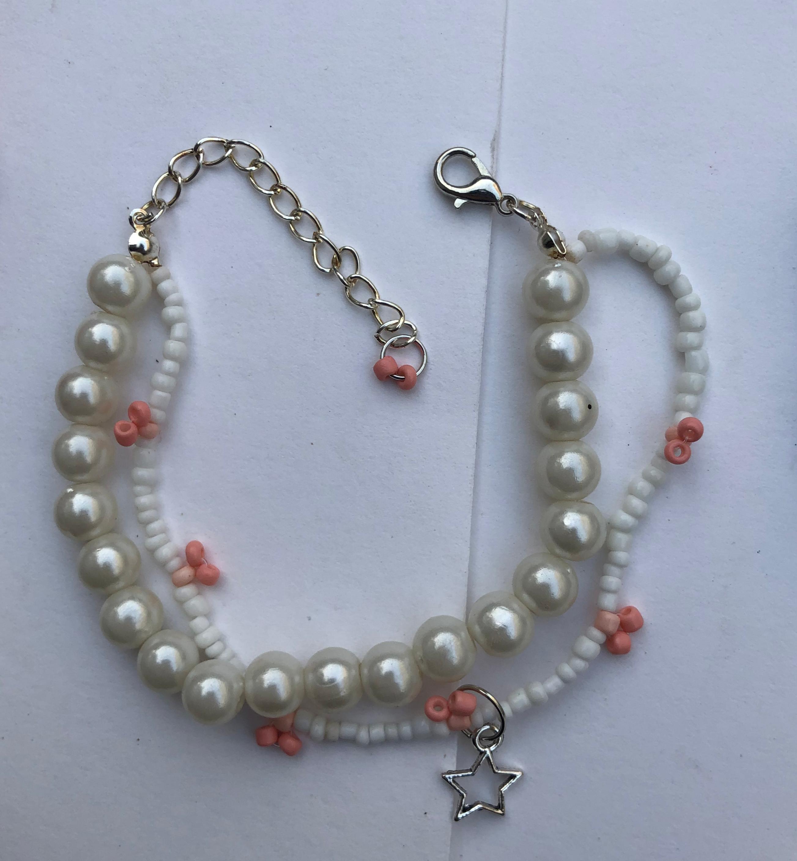 Pink Cherry Beaded Bracelet