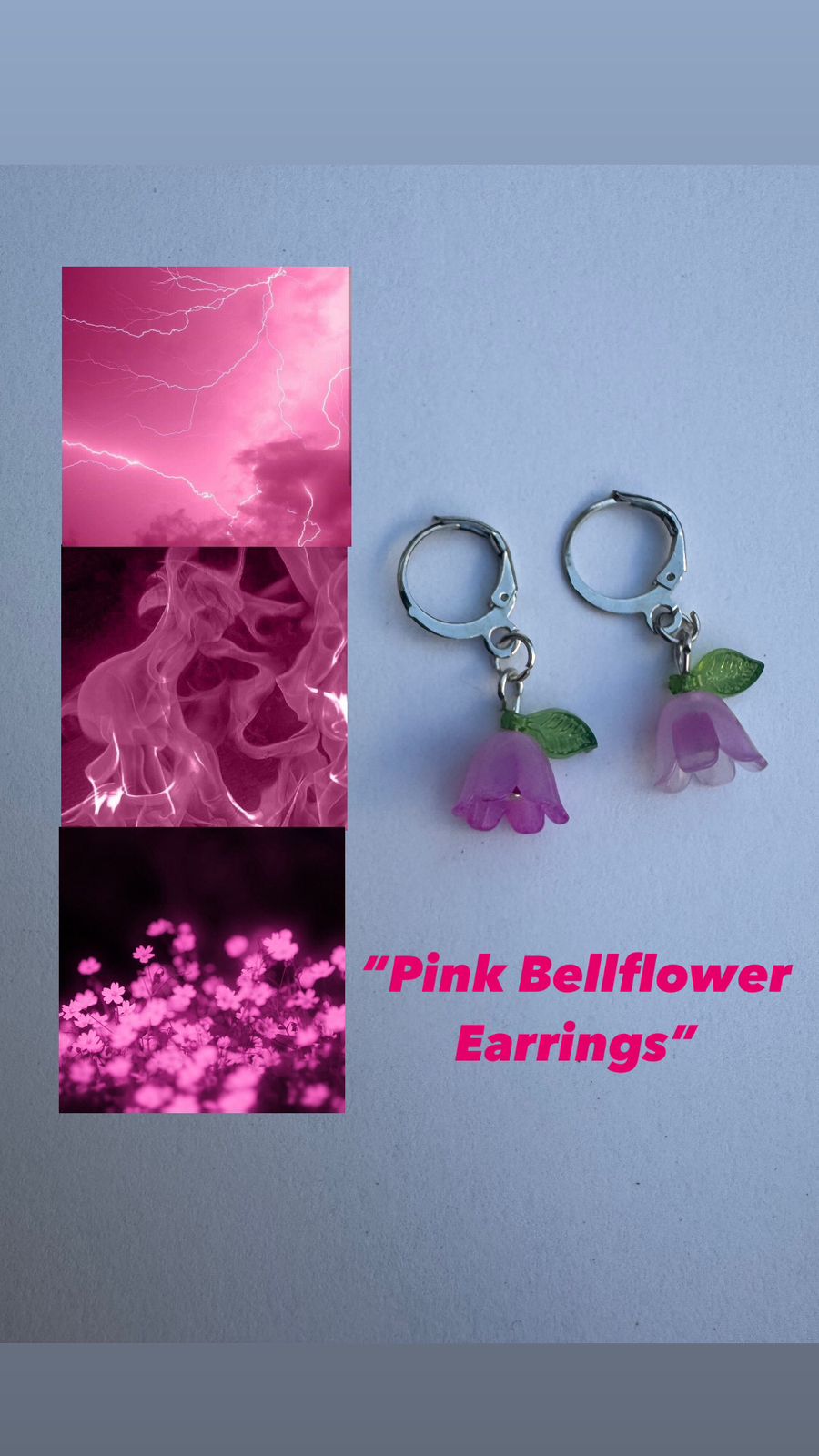 Pink Bellflower earrings