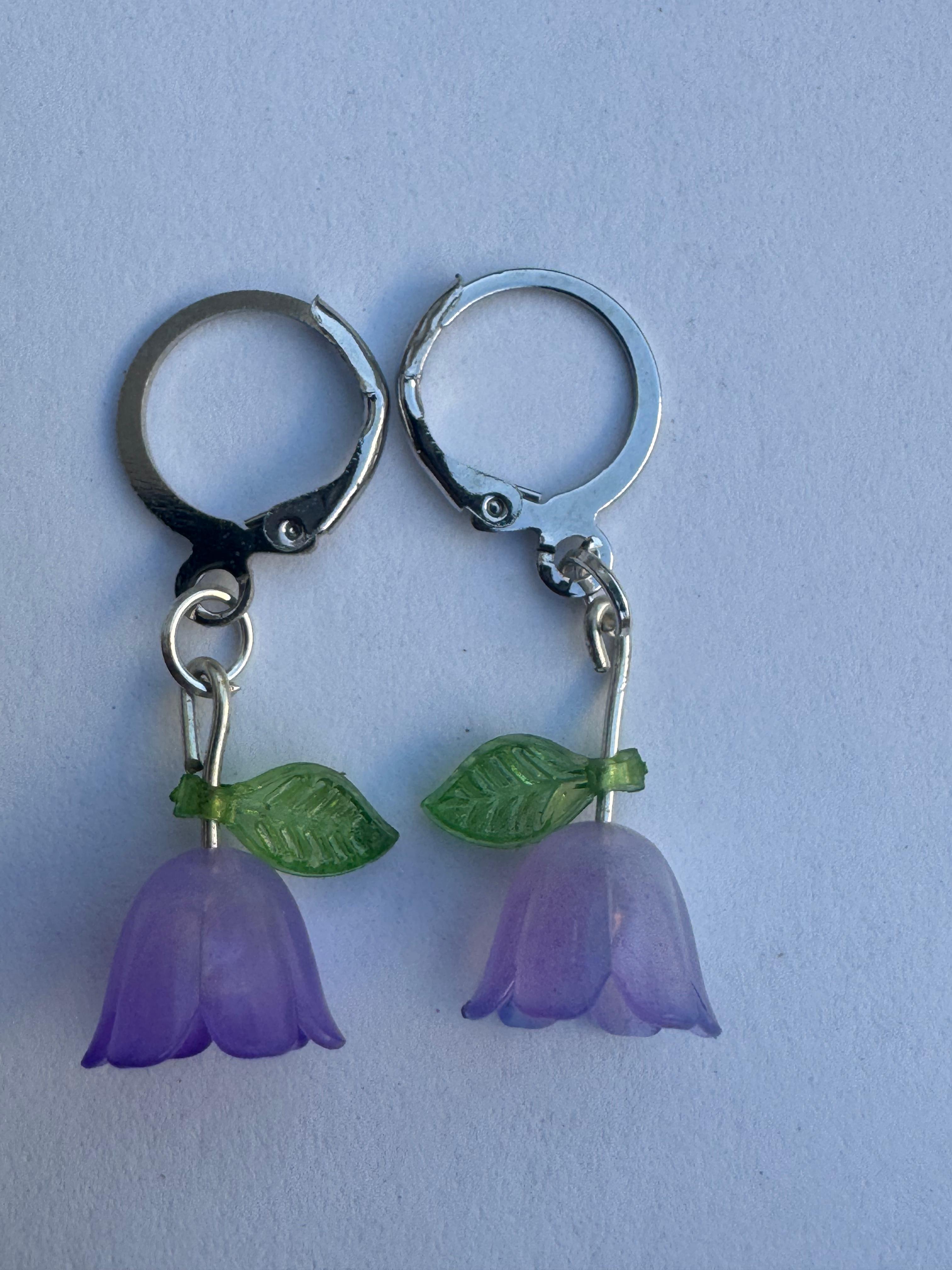Purple Bellflower Earrings