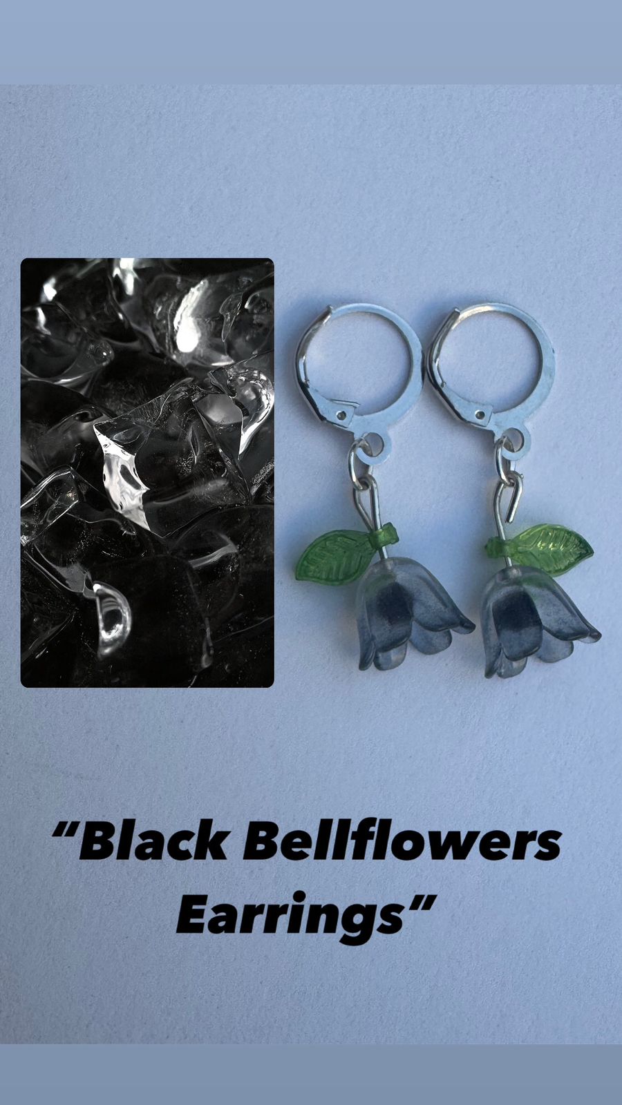 Black bellflowers earrings
