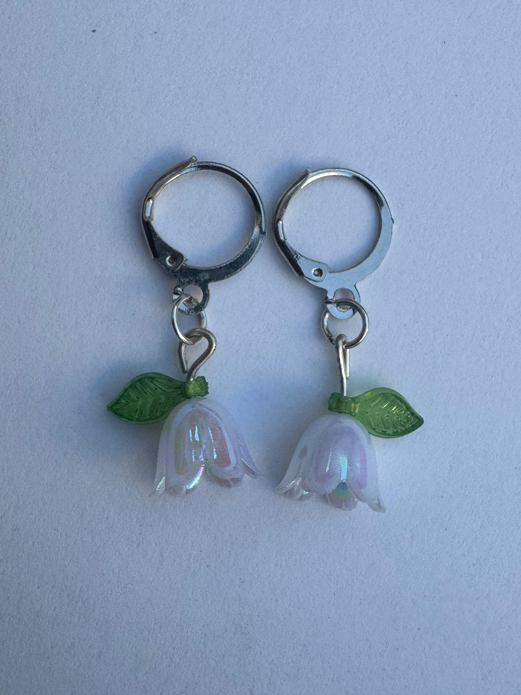 White Bellflower Earrings