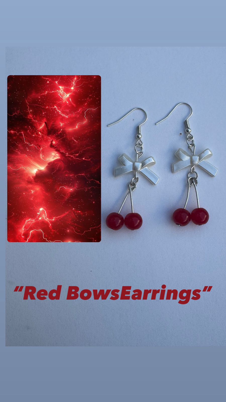 Red Bow Earrings