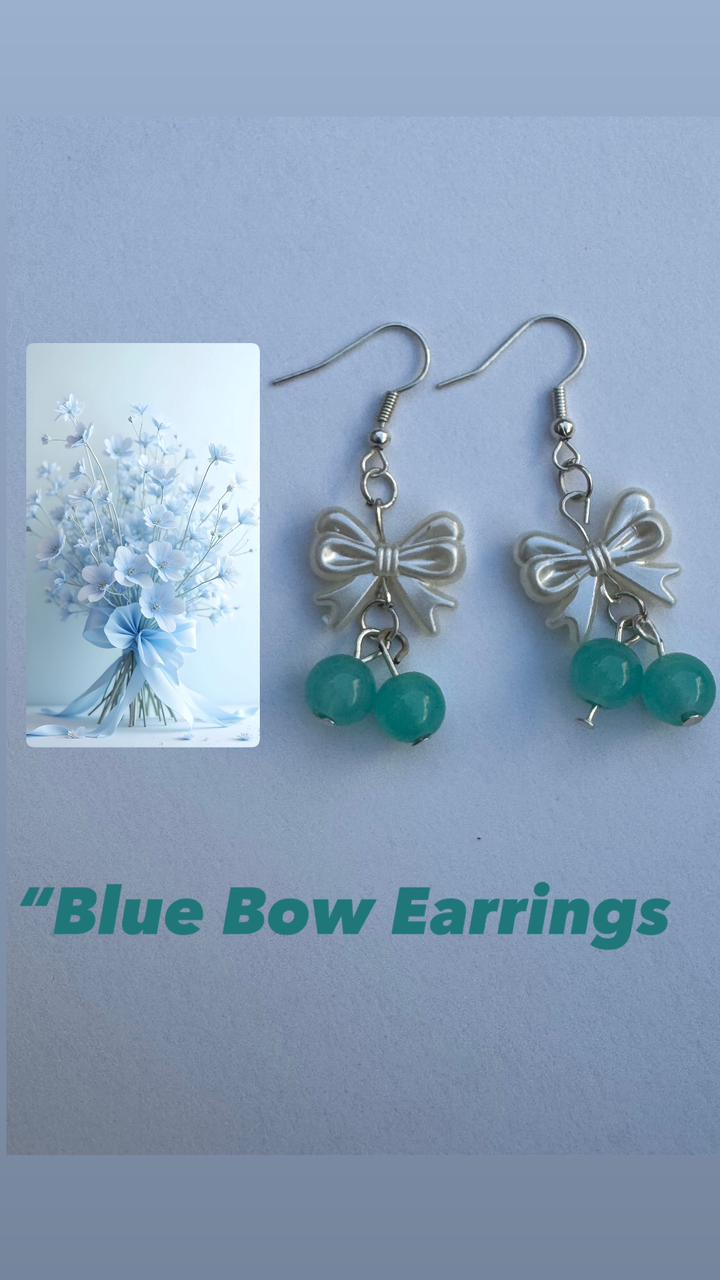 Blue Bows Earrings