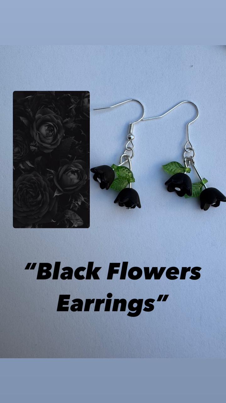 Black Flower Earrings