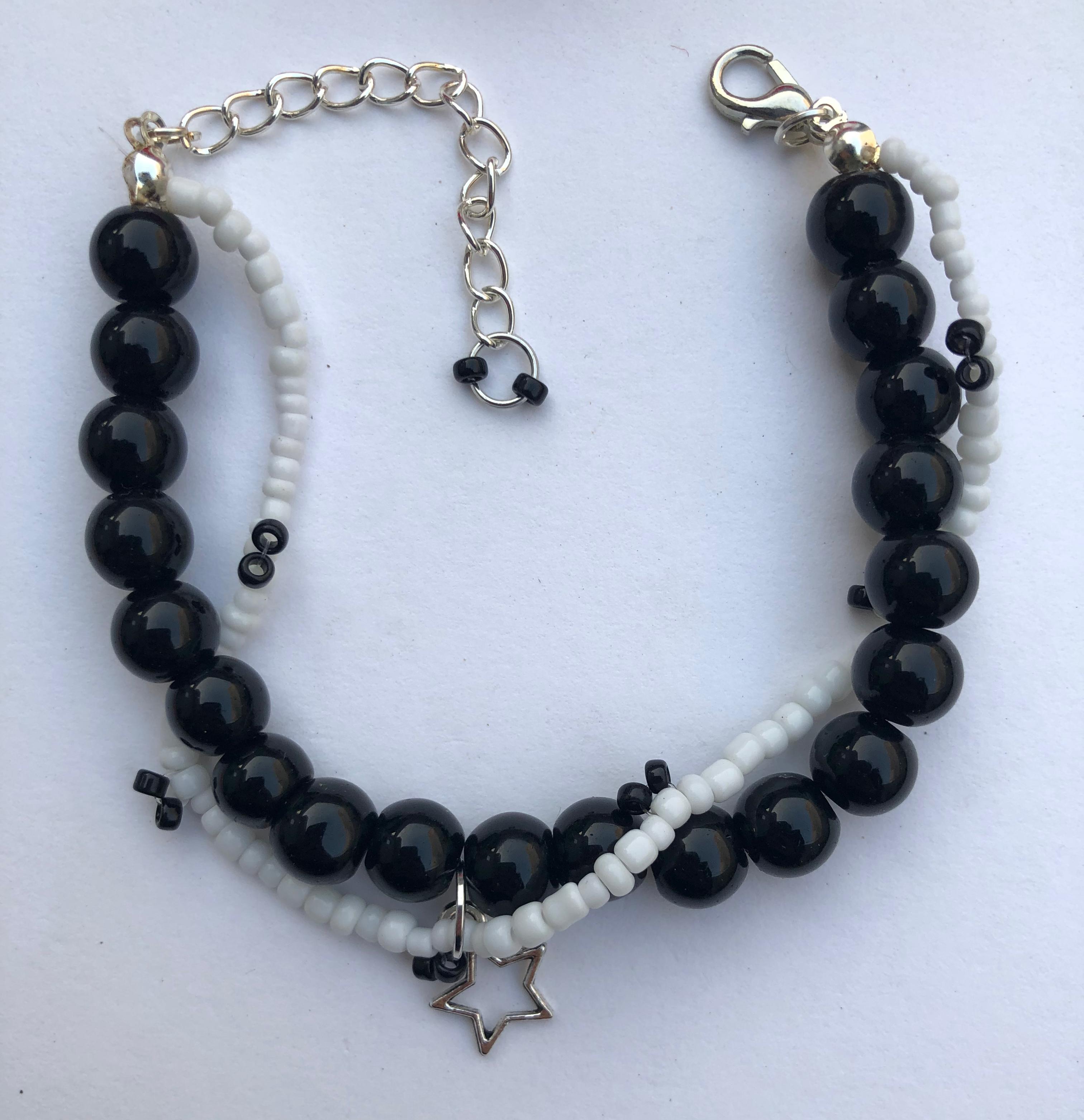 Black Beaded Cherry Bracelet