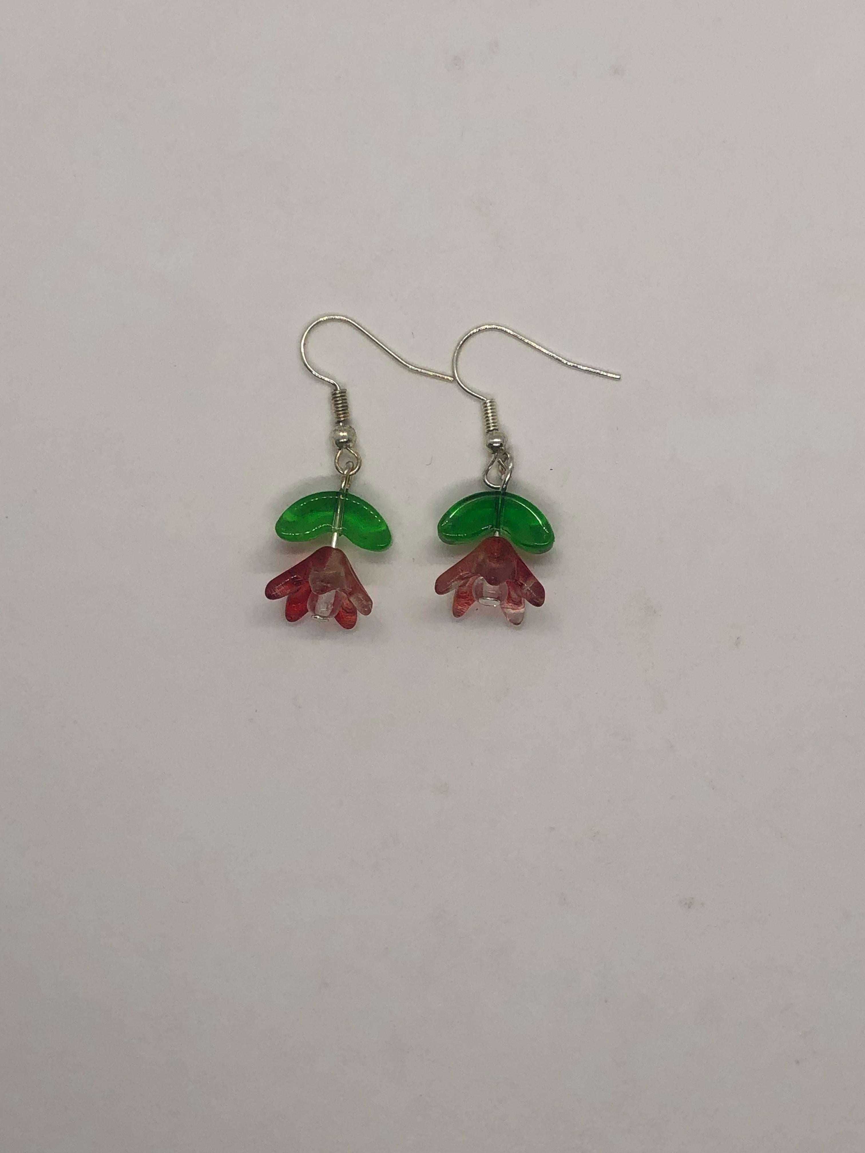 Red Tulip Earrings