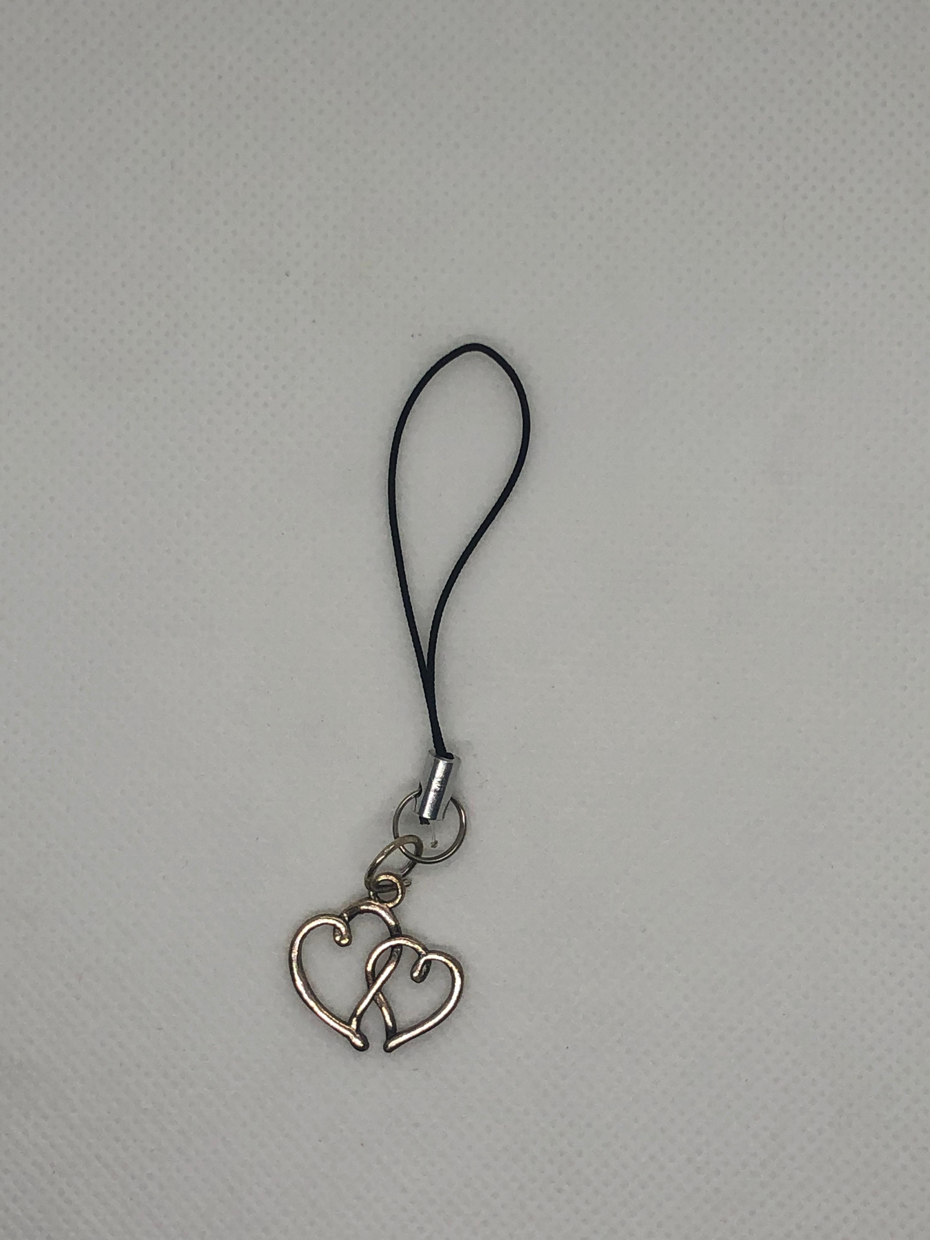 Double Heart Phone Charm