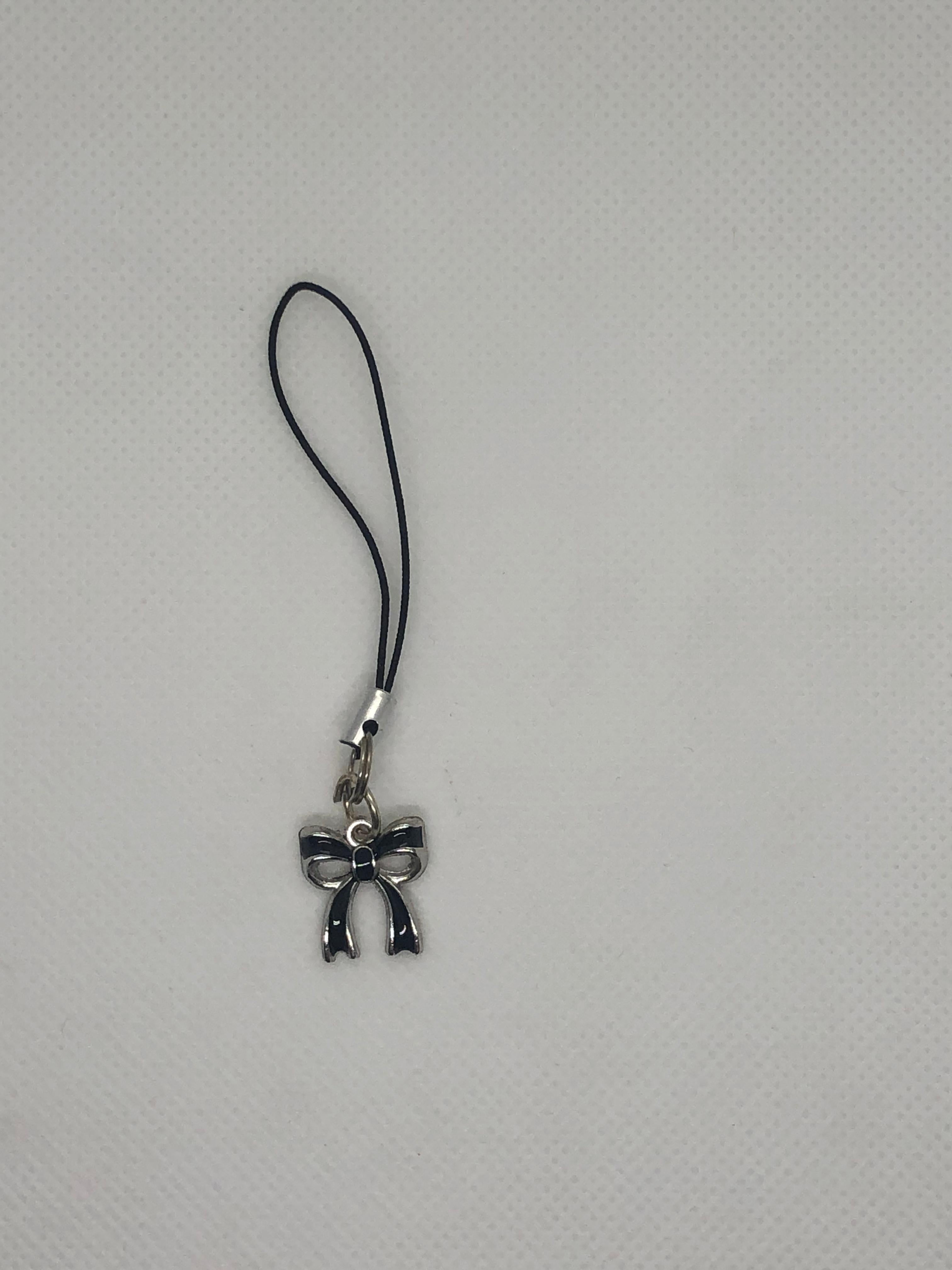 Black bow Phone Charm