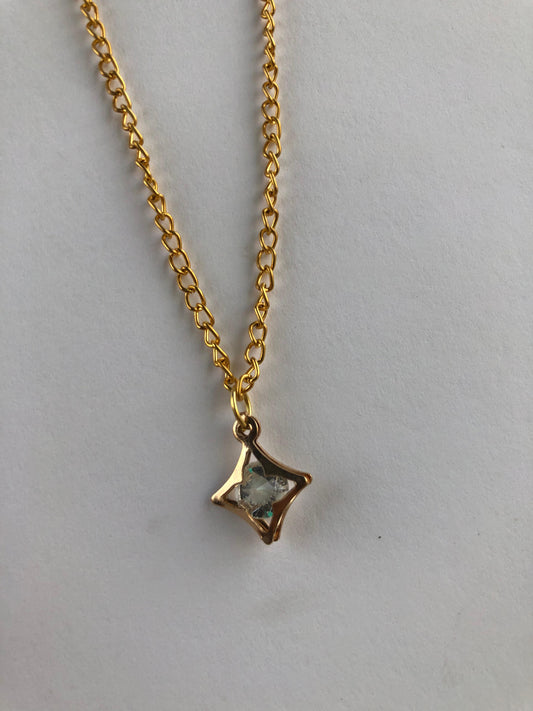 Golden crystal pendant