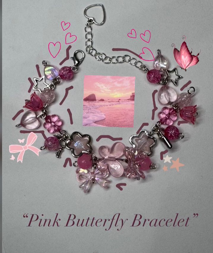 Pink butterfly bracelet