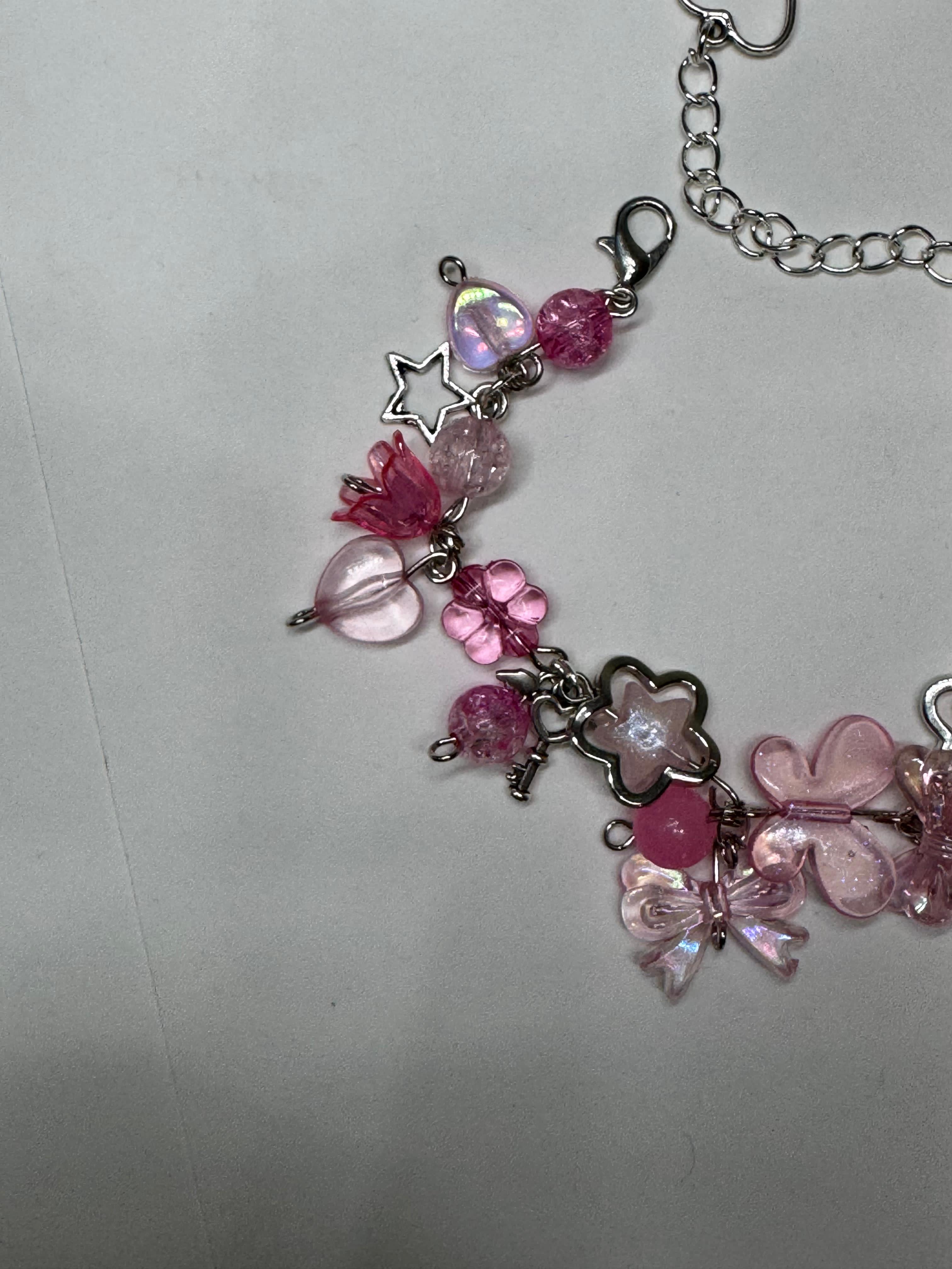 Pink butterfly bracelet